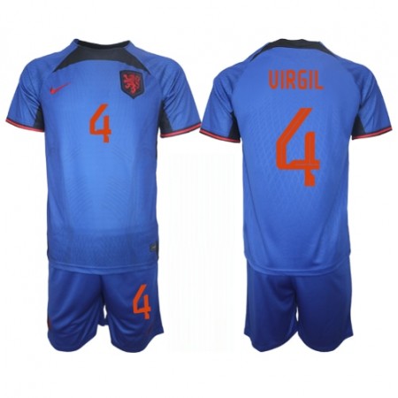 Nederland Virgil van Dijk 4 Kind Uittenue WK voetbal 2022